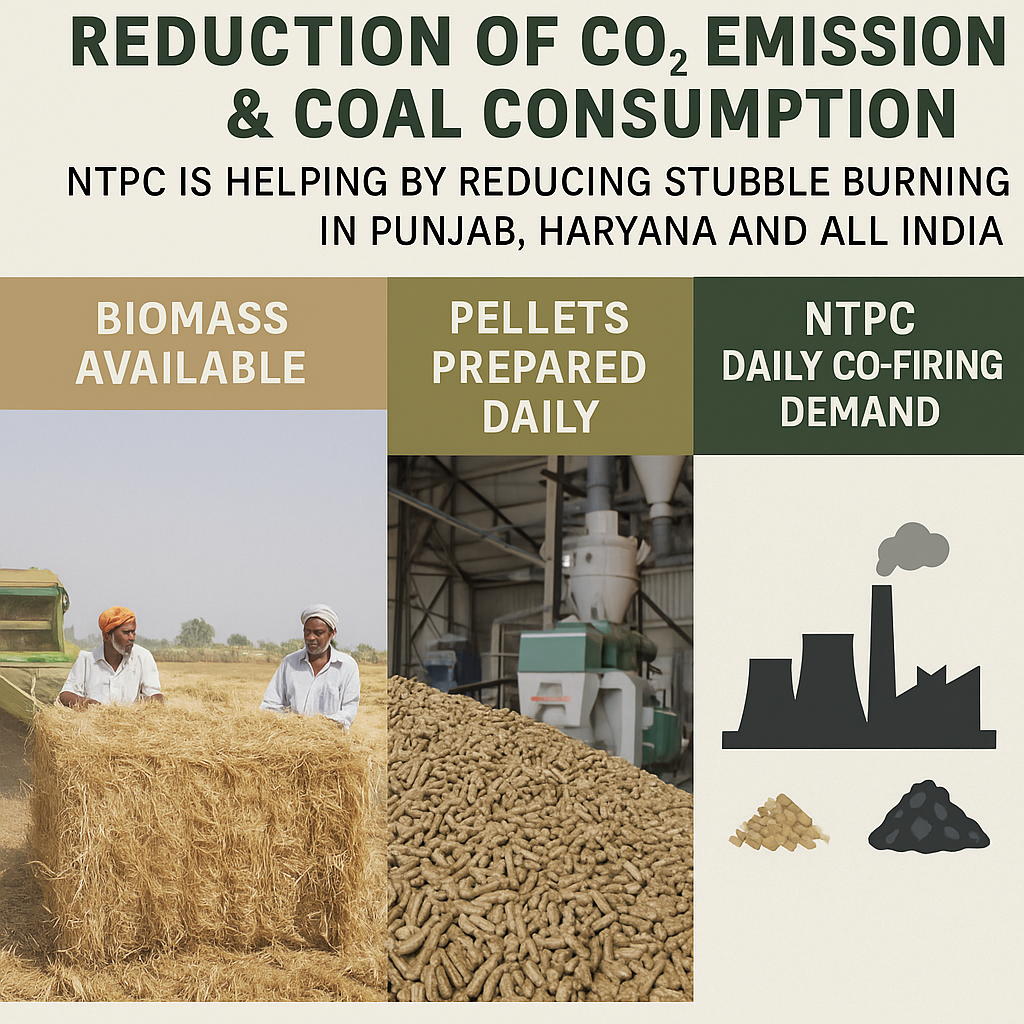 Role of Biomass Pellets in Cutting CO₂ & Coal — And How NTPC Is Enabling It